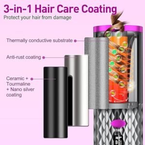 Cordless Hair Curler Automatic Portable Hair Curling Iron Rechargeable Hair Styling Tool for Salon Style Curls - Image 4