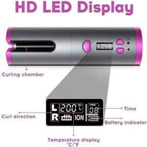 Cordless Hair Curler Automatic Portable Hair Curling Iron Rechargeable Hair Styling Tool for Salon Style Curls - Image 8