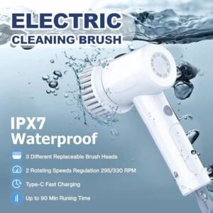 5 In 1 Magic Brush Electric Cleaning Brush with Multiple Brush Heads for Bathroom Kitchen and Household Cleaning - Image 7