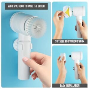 5 In 1 Magic Brush Electric Cleaning Brush with Multiple Brush Heads for Bathroom Kitchen and Household Cleaning - Image 8