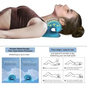 Neck And Shoulder Relaxer Cervical Spine Stretching Device Neck Traction Pillow for Neck Pain Relief Posture Support and Relaxation - Image 2