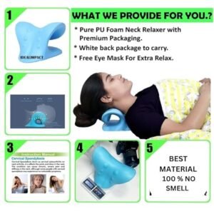 Neck And Shoulder Relaxer Cervical Spine Stretching Device Neck Traction Pillow for Neck Pain Relief Posture Support and Relaxation - Image 9