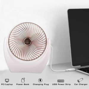 Portable Desk Fan USB Powered Mini Desk Cooling Fan with Adjustable Speed for Home Office Study Table - Image 4