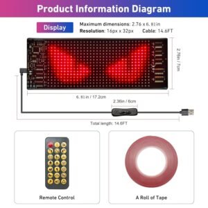Car LED Matrix Panel Programmable LED Display Screen for Car Window Messages Animation and Decorative Lighting - Image 8