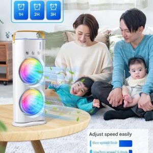 Double End Air Cooler Mist Fan Portable Dual Fan Cooling Device with Water Mist Spray for Personal Cooling and Desk Use - Image 6