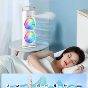 Double End Air Cooler Mist Fan Portable Dual Fan Cooling Device with Water Mist Spray for Personal Cooling and Desk Use - Image 8
