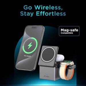 3 In 1 Portable Foldable Wireless Charger Fast Charging Station for Smartphone Smartwatch and Earbuds Compact Travel Wireless Charging Dock - Image 2