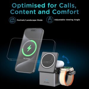 3 In 1 Portable Foldable Wireless Charger Fast Charging Station for Smartphone Smartwatch and Earbuds Compact Travel Wireless Charging Dock - Image 6