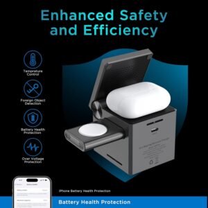 3 In 1 Portable Foldable Wireless Charger Fast Charging Station for Smartphone Smartwatch and Earbuds Compact Travel Wireless Charging Dock - Image 7