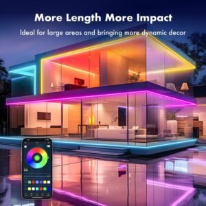 5 Meter Smart Neon Strip Light Flexible LED Neon Light Strip with Color Changing RGB Lighting and App Control for Room Decoration Gaming Setup and Ambient Lighting - Image 7