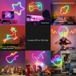 5 Meter Smart Neon Strip Light Flexible LED Neon Light Strip with Color Changing RGB Lighting and App Control for Room Decoration Gaming Setup and Ambient Lighting - Image 8