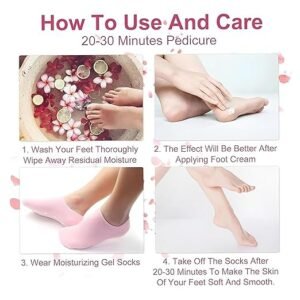 Spa Gel Socks Moisturizing Foot Care Socks for Dry Cracked Heels Hydrating Foot Treatment Socks - Image 4