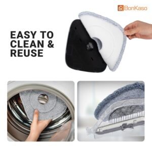 Spin Mop and Bucket Set 360 Degree Rotating Mop with Stainless Steel Bucket and Microfiber Mop Head for Efficient Floor Cleaning - Image 8