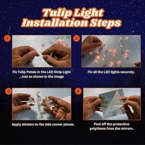 Infinity Tulip Lamp LED Mirror Infinity Flower Lamp Decorative Tulip Flower Night Lamp for Bedroom Table Decoration Romantic Lighting - Image 3