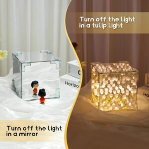 Infinity Tulip Lamp LED Mirror Infinity Flower Lamp Decorative Tulip Flower Night Lamp for Bedroom Table Decoration Romantic Lighting - Image 8