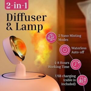 Sunset Light Humidifier LED Sunset Lamp Humidifier Aromatherapy Mist Humidifier with Ambient Lighting for Bedroom and Home Decor - Image 5