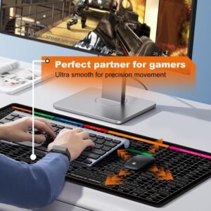 Shortcut Keyboard Mat Large Desk Mouse Pad with Printed Keyboard Shortcut Guide Anti Slip Desk Mat for Office Work Coding Design and Productivity - Image 6