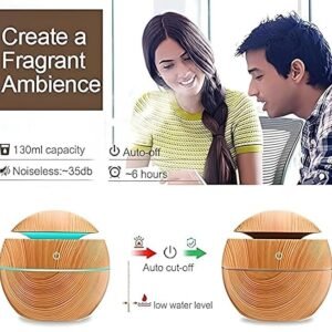 Wooden Humidifier Ultrasonic Aroma Diffuser with Wood Grain Design Essential Oil Diffuser for Home Office Relaxation - Image 5