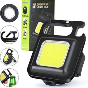 Rechargeable LED COB Keychain Light Portable Mini Flashlight with Bright COB LED Emergency Keychain Torch - Image 2