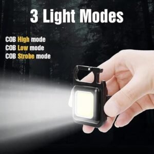 Rechargeable LED COB Keychain Light Portable Mini Flashlight with Bright COB LED Emergency Keychain Torch - Image 7
