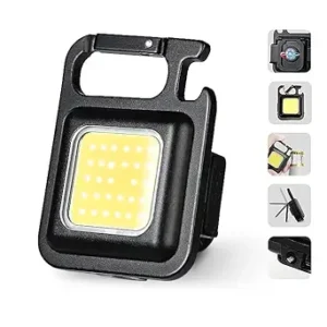 Rechargeable LED COB Keychain Light Portable Mini Flashlight with Bright COB LED Emergency Keychain Torch - Image 1