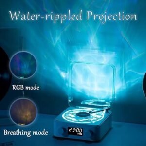 Ocean Wave Gramophone Light Speaker Bluetooth Speaker with Ocean Wave LED Light Effect Retro Gramophone Design Music Player - Image 6
