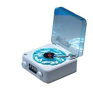 Ocean Wave Gramophone Light Speaker Bluetooth Speaker with Ocean Wave LED Light Effect Retro Gramophone Design Music Player - Image 8