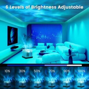 Water Ripple Lamp LED Projection Lamp Decorative Ocean Wave Light for Bedroom Living Room and Relaxing Ambient Lighting - Image 3