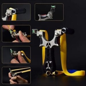 Laser Metal Slingshot Professional Outdoor Slingshot with Strong Metal Frame and Laser Aiming Support for Outdoor Target Practice - Image 3