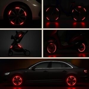 20 Pcs Reflective Tyre Sticker Car Wheel Rim Reflective Stickers Safety Reflective Strips for Cars Bikes Night Visibility - Image 3