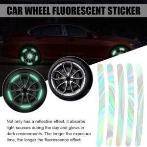 20 Pcs Reflective Tyre Sticker Car Wheel Rim Reflective Stickers Safety Reflective Strips for Cars Bikes Night Visibility - Image 8