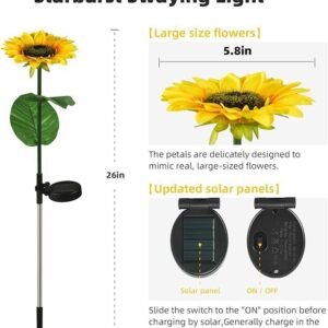 Solar Sunflower Light Garden Decorative Solar LED Flower Light for Lawn Pathway Garden Decoration - Image 2