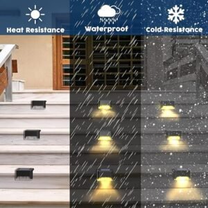 Solar Stair Light Outdoor LED Step Light Waterproof Solar Powered Deck Stair Light for Garden Pathway Patio Fence and Staircase Safety Lighting - Image 3