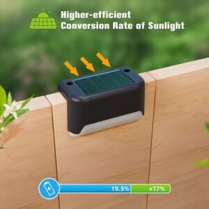 Solar Stair Light Outdoor LED Step Light Waterproof Solar Powered Deck Stair Light for Garden Pathway Patio Fence and Staircase Safety Lighting - Image 4
