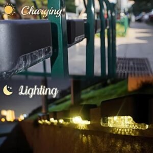 Solar Stair Light Outdoor LED Step Light Waterproof Solar Powered Deck Stair Light for Garden Pathway Patio Fence and Staircase Safety Lighting - Image 5