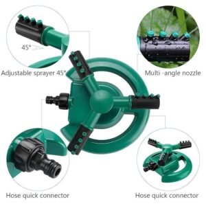 3 Arm Sprinkler Rotating Garden Water Sprinkler for Lawn Irrigation Garden Watering and Outdoor Plant Care - Image 6