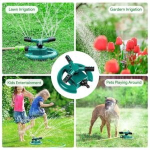 3 Arm Sprinkler Rotating Garden Water Sprinkler for Lawn Irrigation Garden Watering and Outdoor Plant Care - Image 8