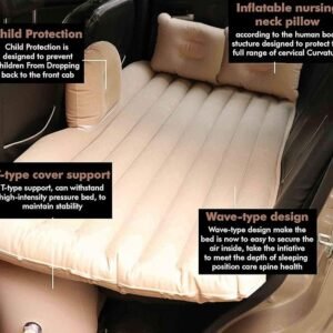 Inflatable Car Bed Portable Air Mattress for Car Back Seat Travel Camping Sleeping Bed - Image 3