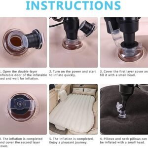 Inflatable Car Bed Portable Air Mattress for Car Back Seat Travel Camping Sleeping Bed - Image 6