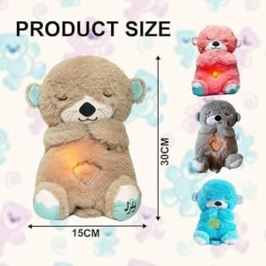Breathing Teddy Bear Plush Toy Soft Breathing Teddy Sleep Companion with Calming Motion and Gentle Light for Kids Comfort and Relaxation - Image 2