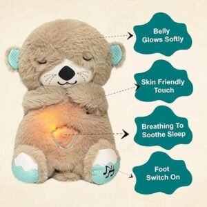 Breathing Teddy Bear Plush Toy Soft Breathing Teddy Sleep Companion with Calming Motion and Gentle Light for Kids Comfort and Relaxation - Image 3