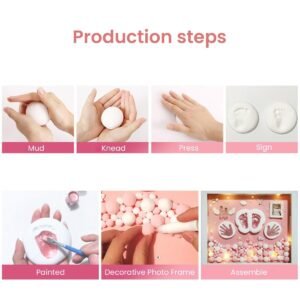 Baby Hand and Footprint Clay Kit Newborn Memory Keepsake Kit for Baby Handprint and Footprint Impressions - Image 6