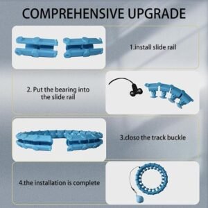 Hula Hoop Fitness Exercise Hoop Adjustable Weighted Hula Hoop for Waist Exercise Home Workout and Fitness Training - Image 9