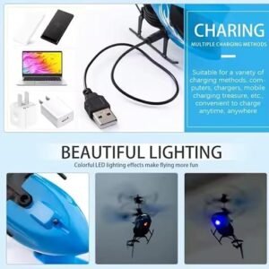Flying Helicopter Toy Infrared Controlled Flying Helicopter Toy with LED Lights for Kids Indoor Outdoor Play - Image 7