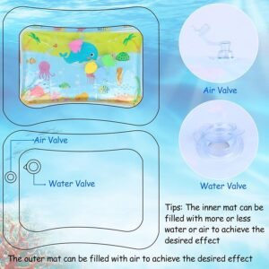 Baby Water Play Mat Inflatable Tummy Time Activity Mat for Infants Sensory Development and Baby Playtime - Image 9
