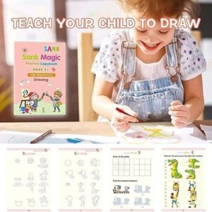 10 Refill Sank Magic Book Reusable Magic Practice Copybook with Refill Pages for Kids Handwriting Practice and Learning - Image 4
