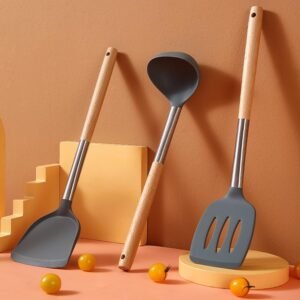 Silicone Spatula Set for Kitchen Heat Resistant Non Stick Cooking Spatulas for Baking Mixing and Cooking - Image 3