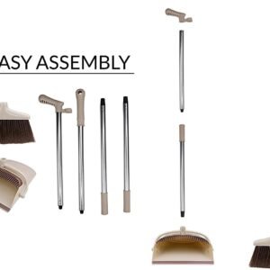Mop with Broom Holder and Dustpan Cleaning Set for Home Floor Cleaning and Storage Organization - Image 3