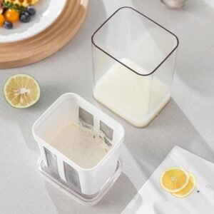 Yogurt Strainer 1400 ML Greek Yogurt Maker Straining Container with Fine Mesh Filter for Homemade Yogurt Cheese and Food Straining Kitchen Tool - Image 8