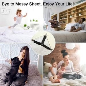 4 Pcs Triangle Bed Sheet Fixer Adjustable Mattress Sheet Clips Holder for Bed Sheets Mattress Cover Fasteners - Image 7